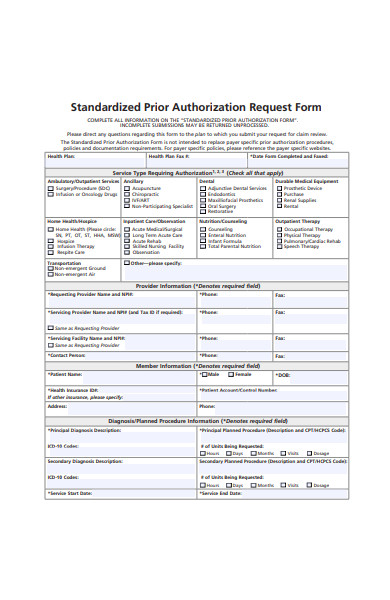standardized prior authorization request form1
