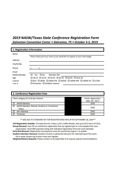 state conference registration form