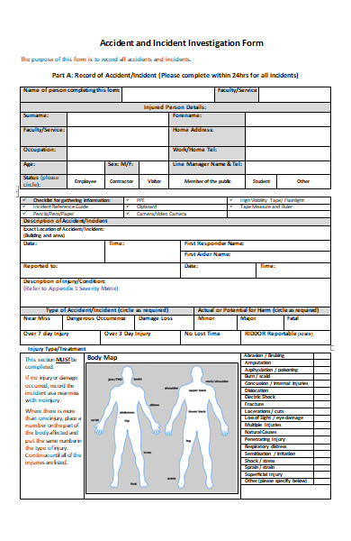 student accident report form