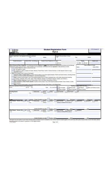 student enrolment registration form