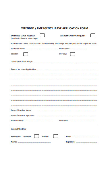 student leave extended application form