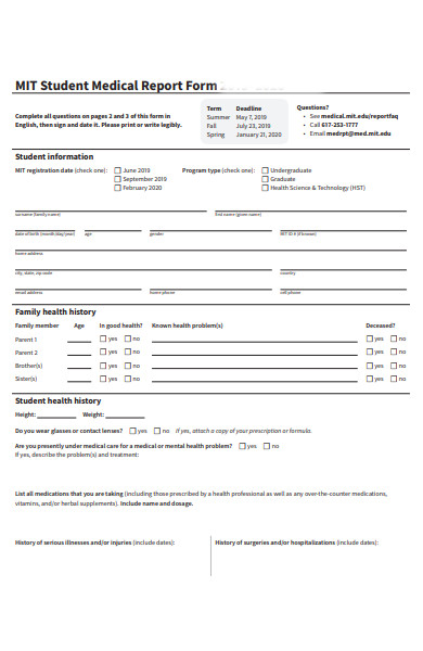 FREE 35+ Medical Report Form Samples, PDF, MS Word, Google Docs