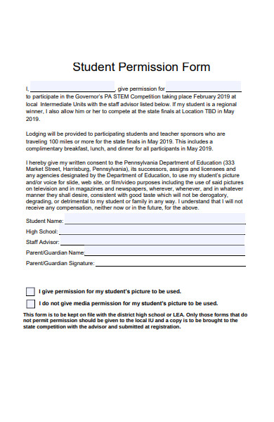 student permission form1