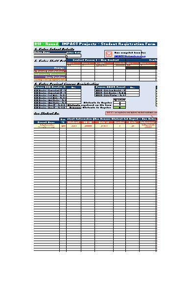 student project registration form 