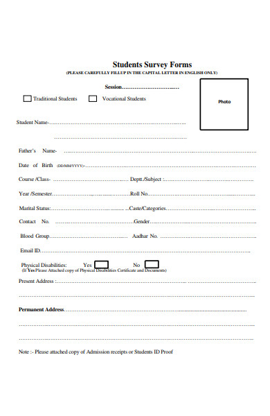 student survey form