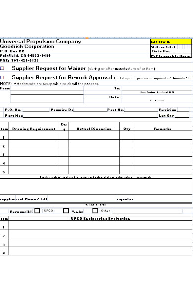 supplier request for waiver form