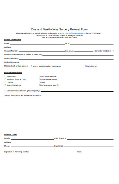 surgery referral form