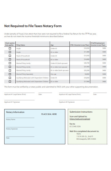 taxes notary form