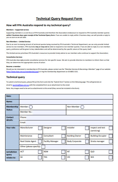 Free 50 Sample Query Forms In Pdf Ms Word 5336