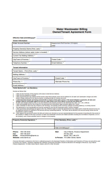tenant agreement form