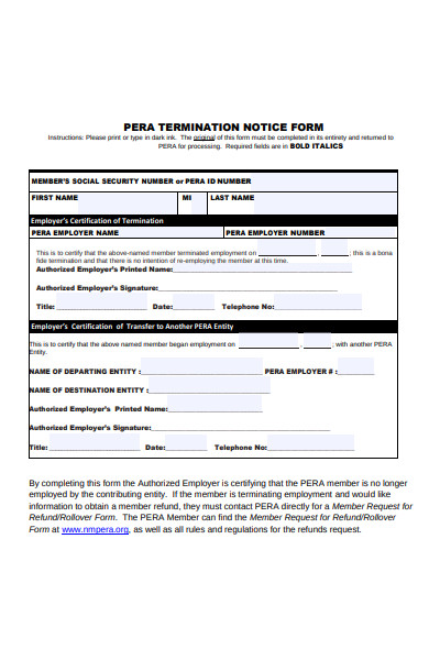 termination notice form