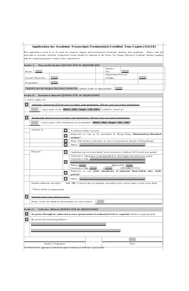 testimonial certified form