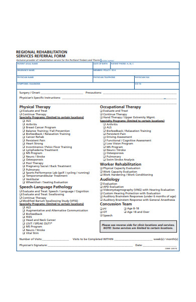 therapy form in pdf