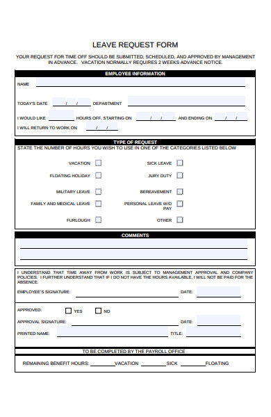 time off leave request form