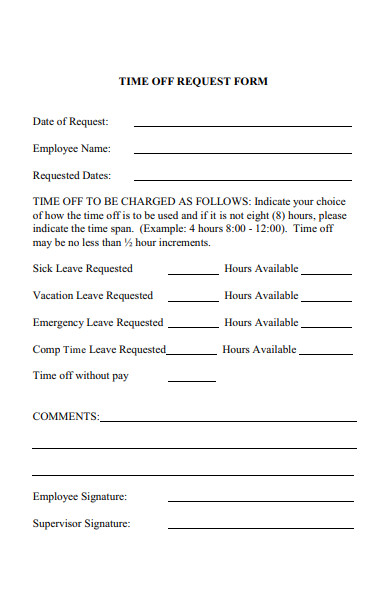 FREE 50+ Time Off Request Forms in PDF | Ms Word (doc.)