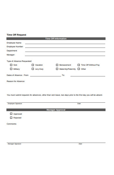 FREE 50+ Time Off Request Forms in PDF | Ms Word (doc.)