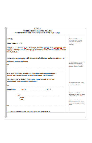 trademark authorisation form