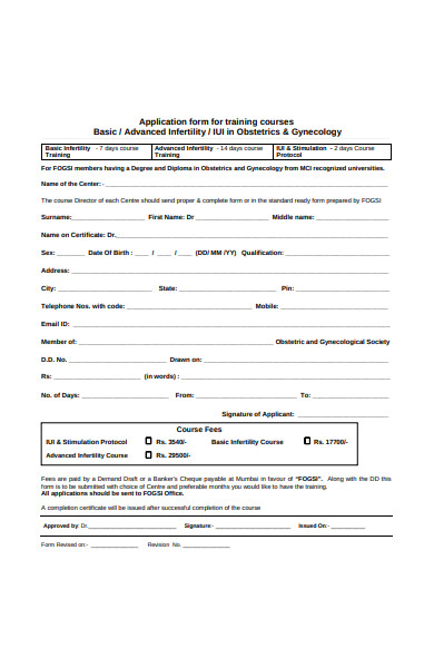 Free 32 Training Application Forms In Pdf Ms Word Xls 1209