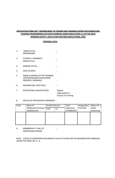 FREE 46+ Training Form Samples, PDF, Word, Google Docs, Excel
