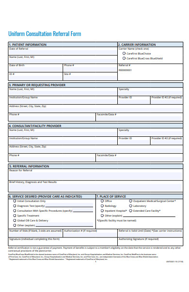 uniform consultation referral form