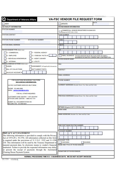 FREE 36+ Vendor Form Samples, PDF, MS Word, Google Docs, Excel