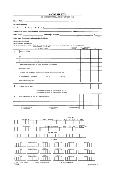 visitor approval form