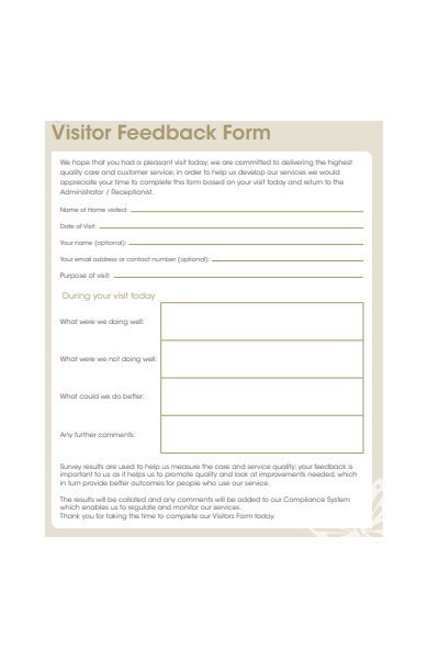visitor feedback form