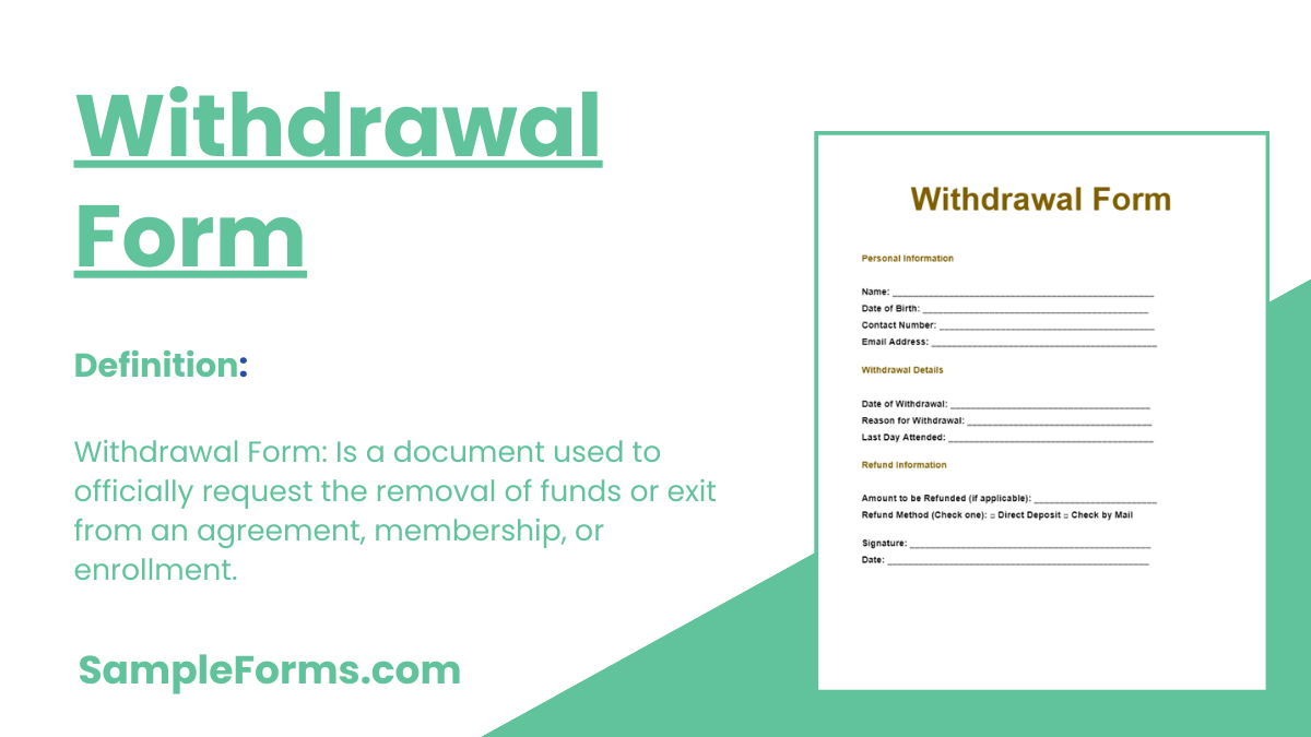 withdrawal forms