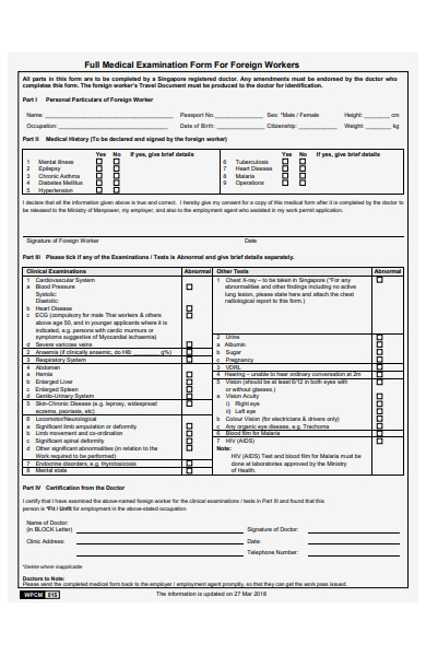 workers medical evaluation form