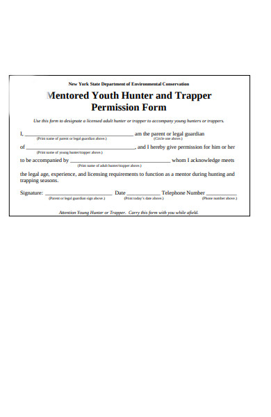 Printable Hunting Permission Form