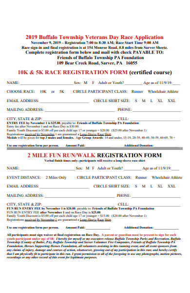 5k race registration form