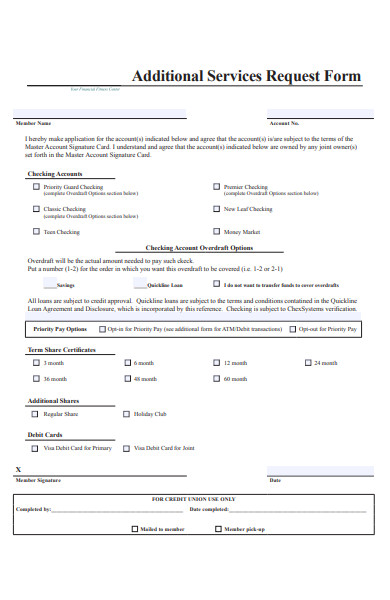 additional holiday request form