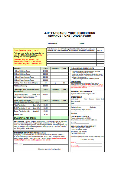 advance ticket order form in pdf