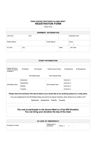 alumni meet registration form
