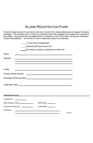 alumni technology centre registration form