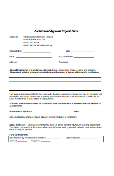 architectural approval request form