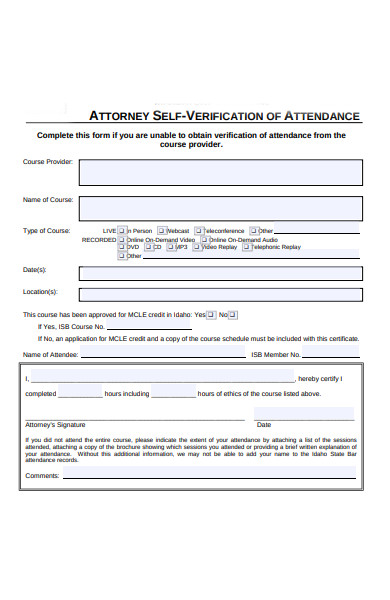 FREE 30+ Attendance Verification Forms in PDF | MS Word
