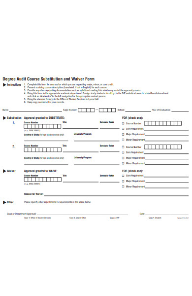 audit course substitution form