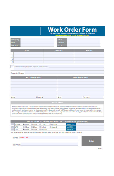 FREE 26+ Repair Work Order Form in PDF | Ms Word