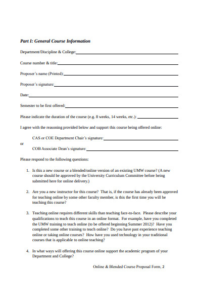 blended course proposal form