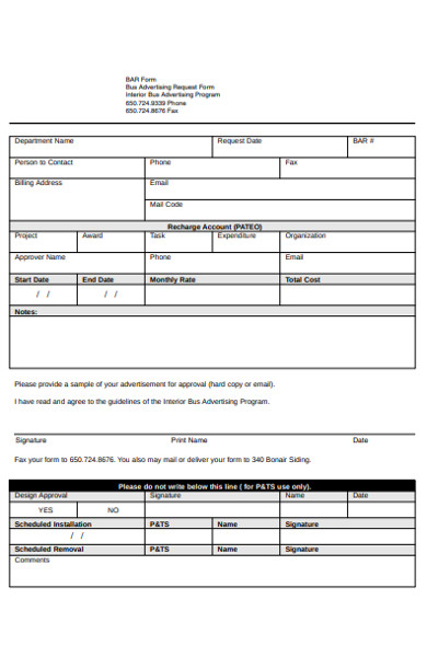 FREE 40+ Advertising Request Forms in PDF | MS Word