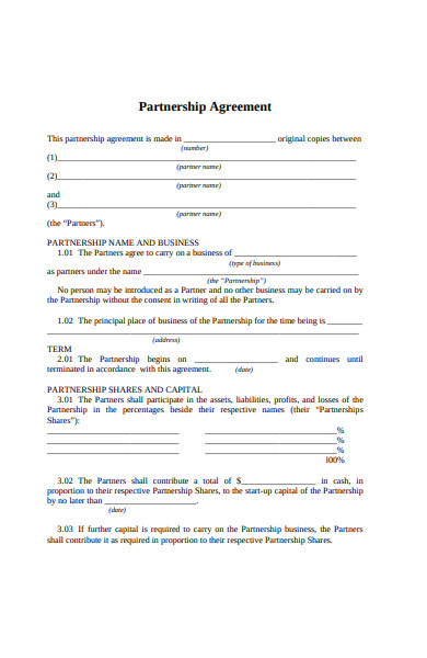 FREE 30+ Partnership Agreement Forms in PDF | MS Word