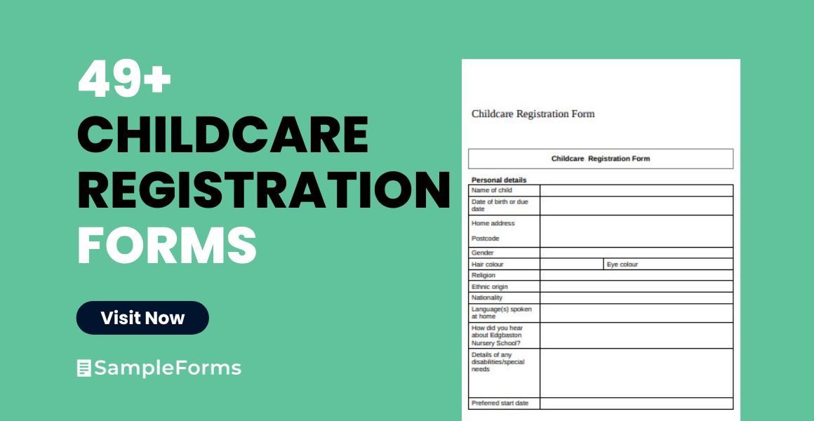 childcare registration forms