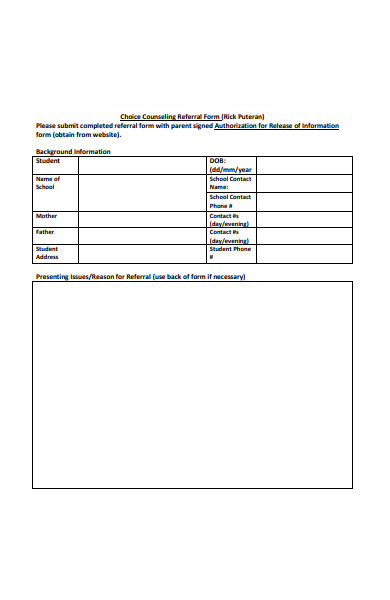 choice counseling referral form