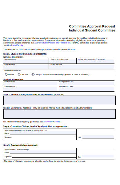 committee approval request form