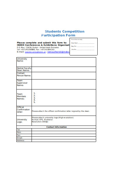 competition participation form