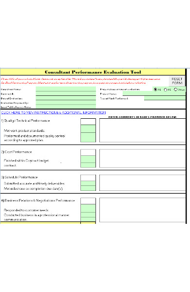 consultant performance evaluation form