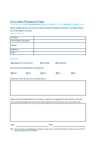 FREE 30+ Customer Feedback Forms in PDF | Ms Word | Excel