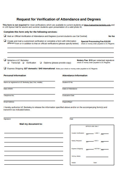 FREE 30+ Attendance Verification Forms in PDF | MS Word
