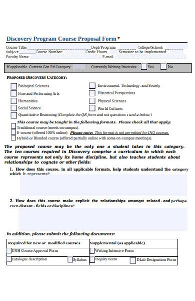 discovery program course proposal form